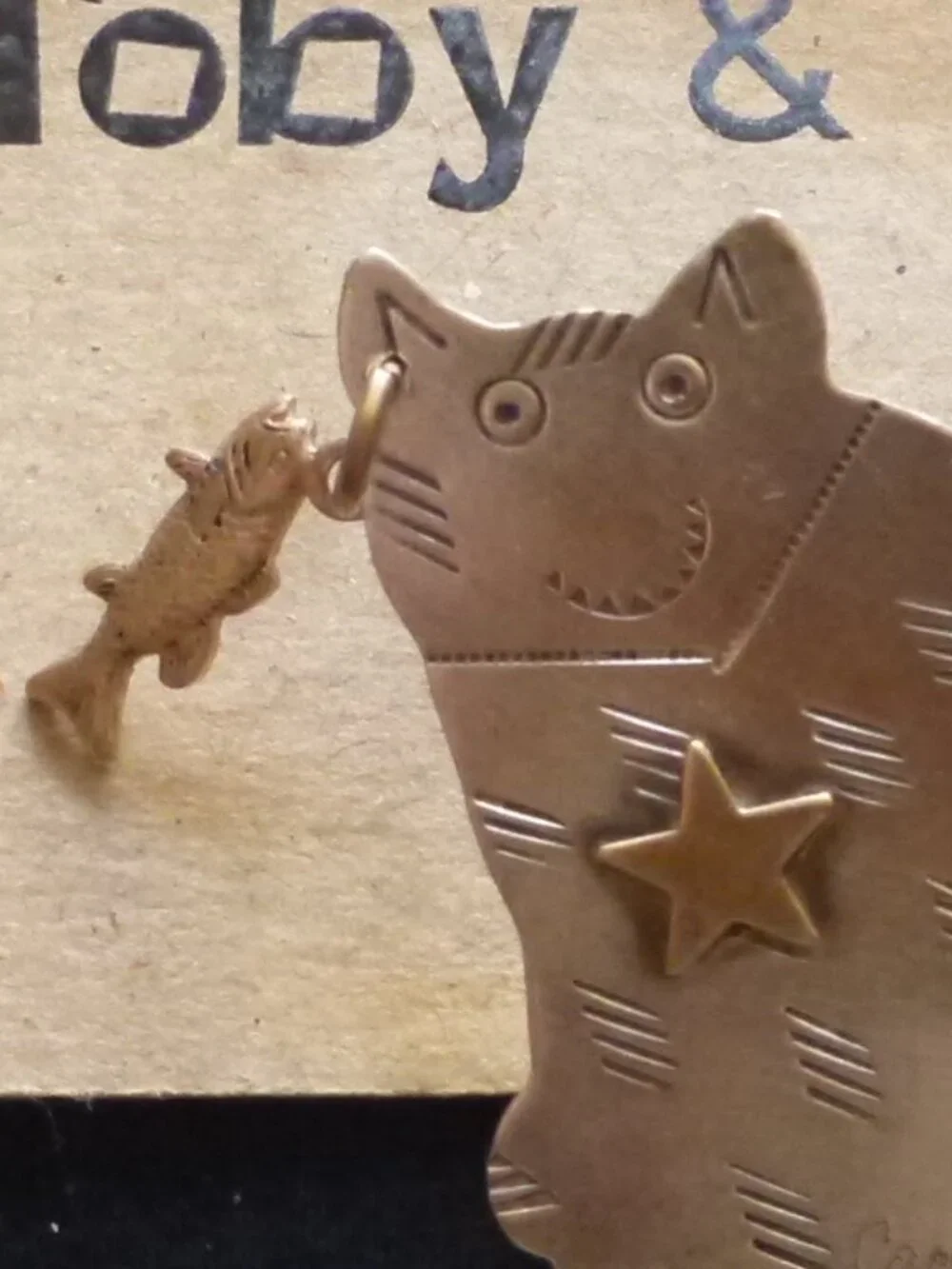 Vintage Toby & Max Sterling Silver Cool Cat Brooch Pin on Original Card